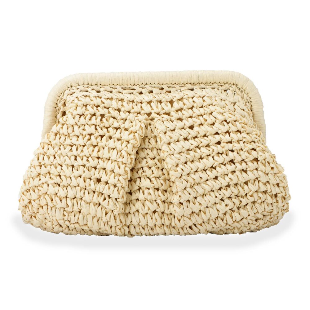 2721 Straw Clutch Purses Cloud Dumpling Pouch Straw Crossbody Shoulder